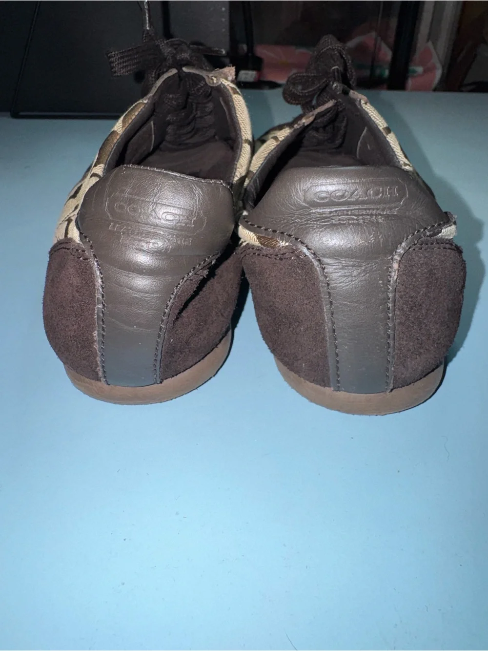 Coach Men's Signature Brown and Tan Lace-Up Sneakers